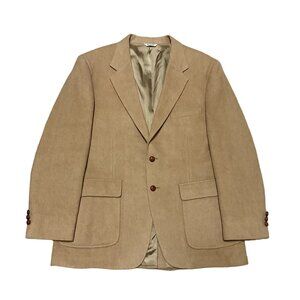 Vtg Camel Hair Sport Coat Sz 43R Tan 100% 2 Button Lined Structured USA Mens